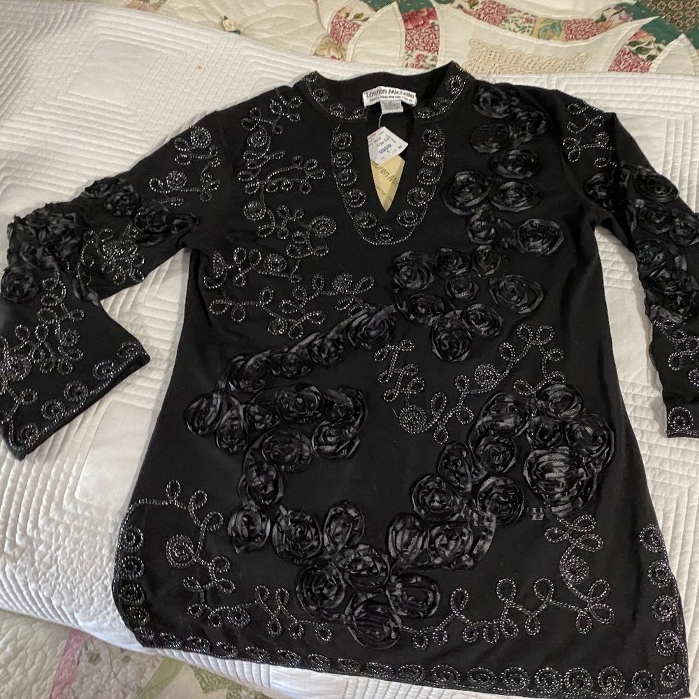Lauren Michelle NWT Black Top ~Sm